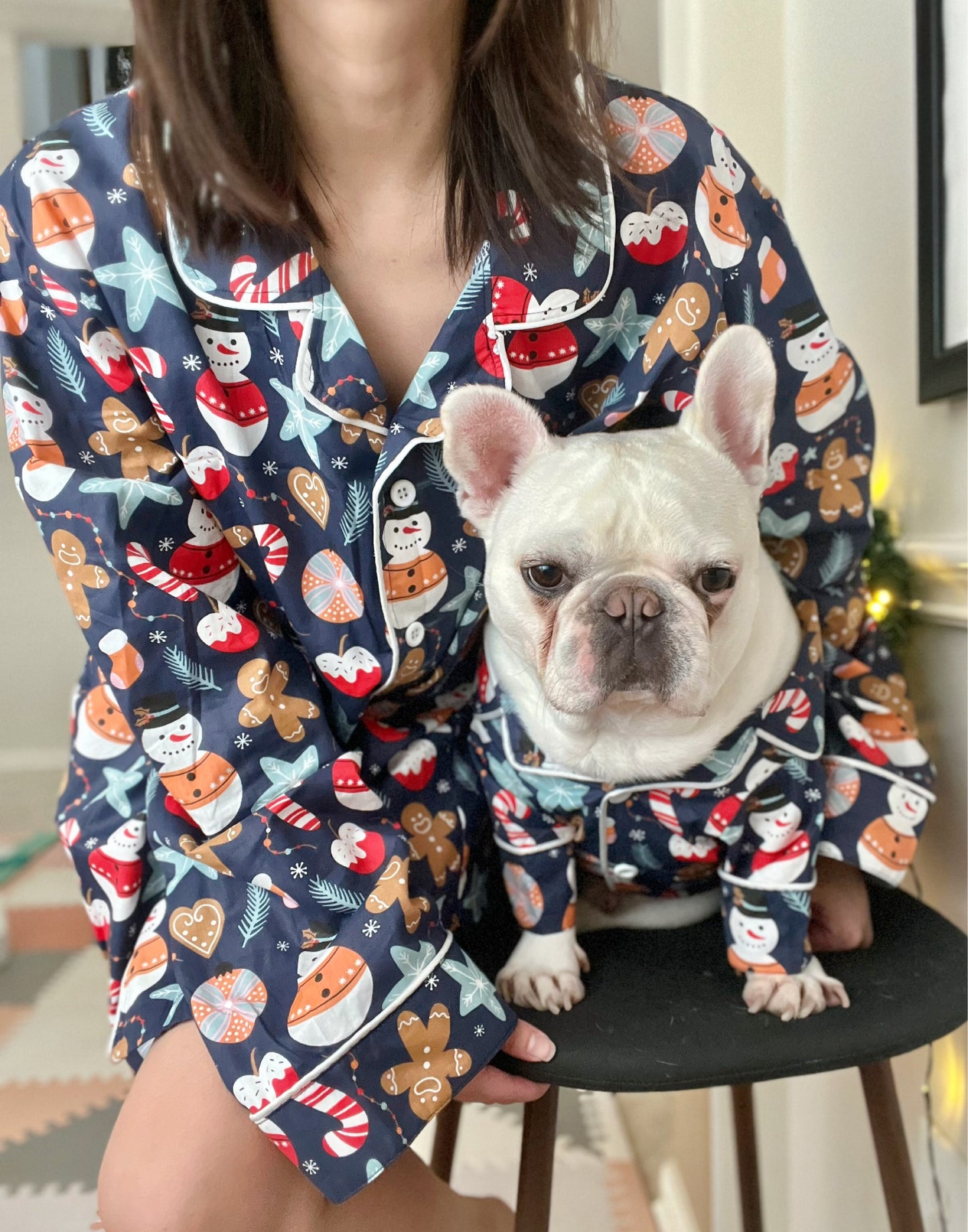 Gingerbread Man Christmas Pet and Owner Family Matching Button Shirts