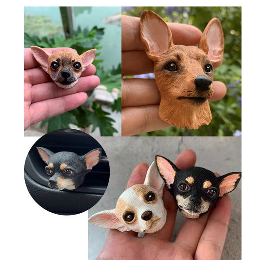 Chihuahua Portrait Car AC Vent Clip Plaster Diffuser