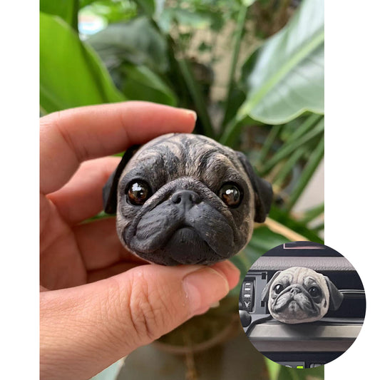 Pug Puggo Portrait Car AC Vent Clip Plaster Diffuser