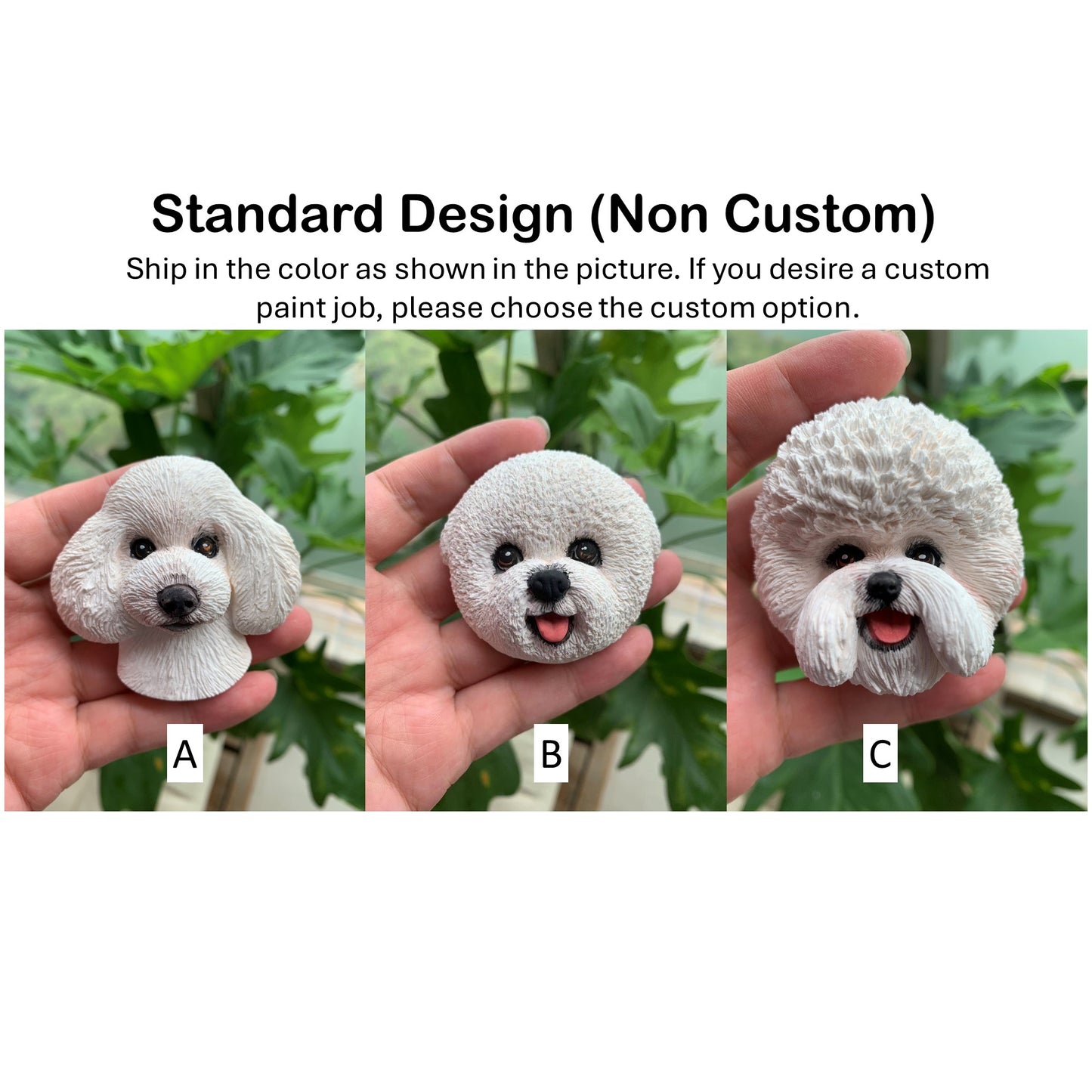 Bichon Frise Meltese Portrait Car AC Vent Clip Plaster Diffuser