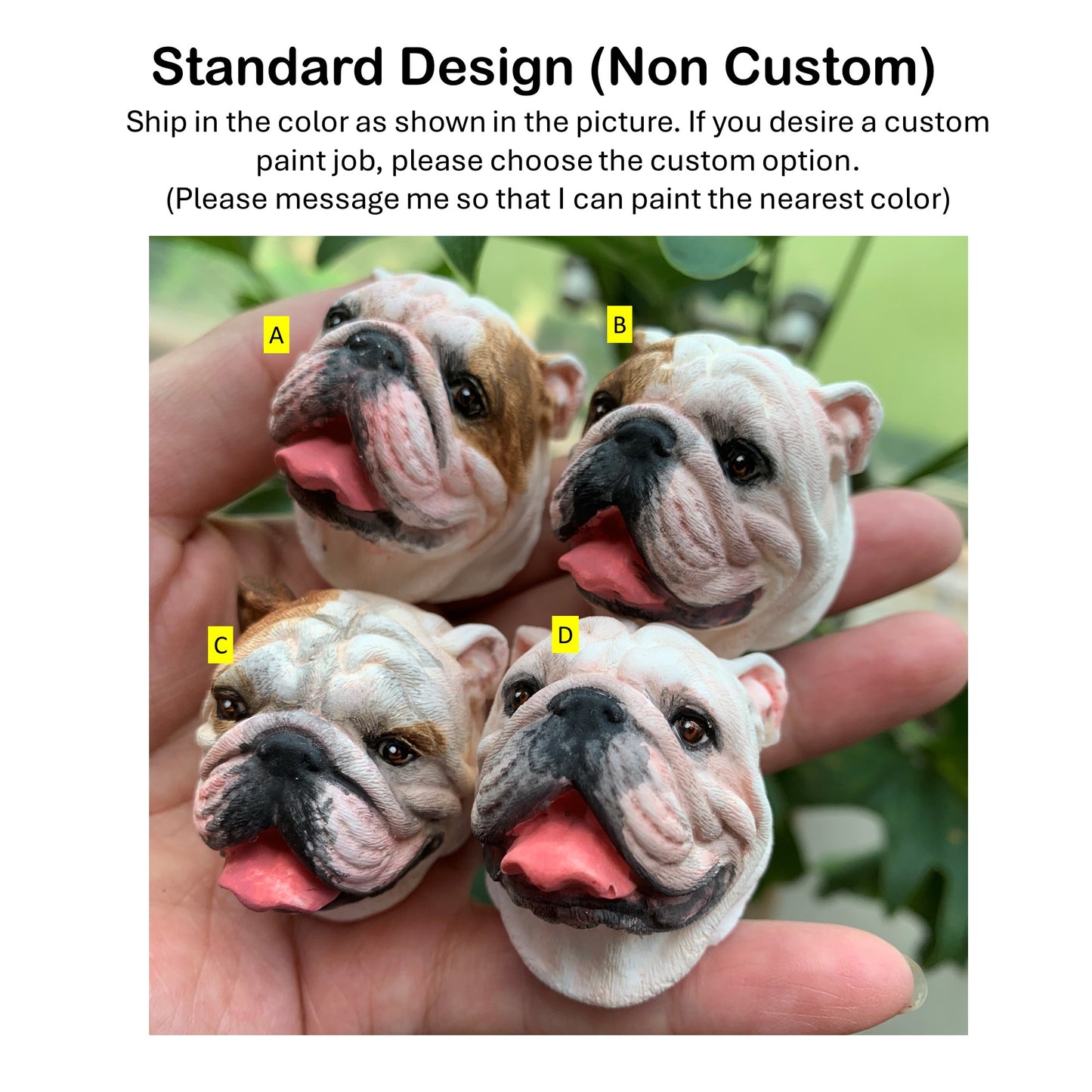 English Bulldog Portrait Car AC Vent Clip Plaster Diffuser