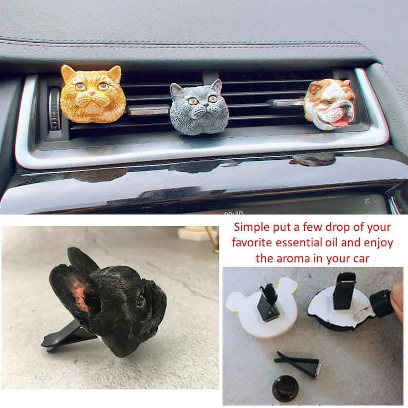 Siberian Husky/ Alaskan Malamute/ Samoyed Portrait Car AC Vent Clip Plaster Diffuser