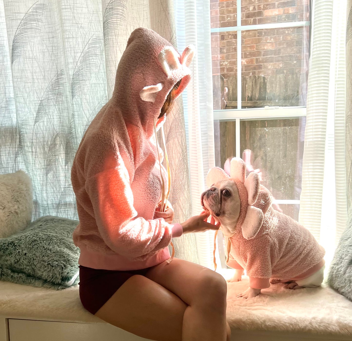 Blooming Flower Pedal Hoodie Owner and Pet family Matching Set