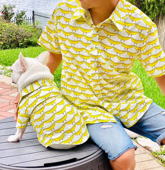 Banana Owner and Pet Matching Button Shirt / Bandana