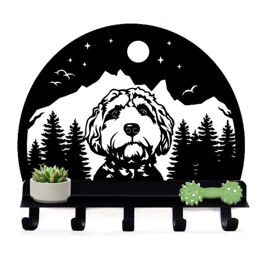 Goldendoodle Labradoodle Poodle Wall Hook with Shelf