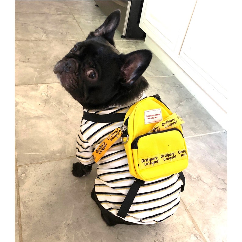 Go to School Striped Top with Attached Yellow Small Backpack