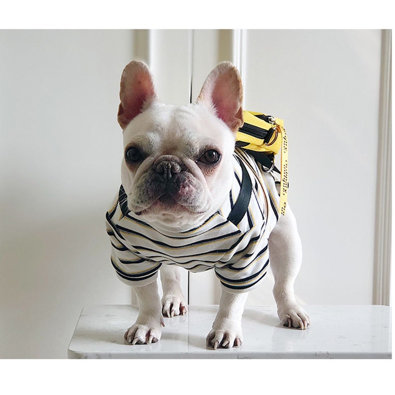 Go to School Striped Top with Attached Yellow Small Backpack